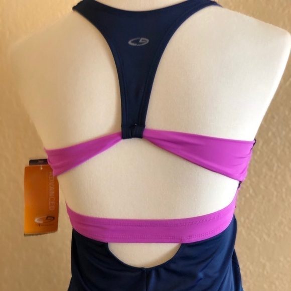 C9 By Champion Cut out Blue Purple Tankini Top size S - Picture 6 of 8
